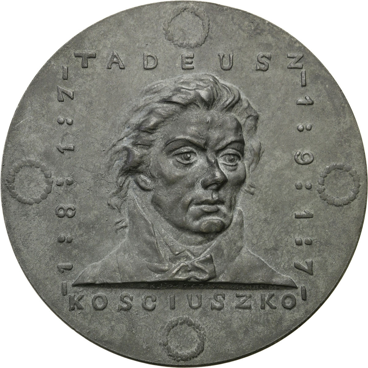 Polska pod zaborami. Medal 1917 - Tadeusz Kościuszko 1917, cynk